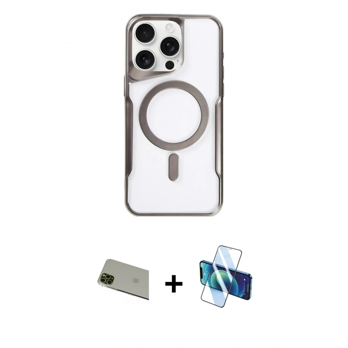 MARSİLYAN™- iPhone 11 Pro Max Kılıf Yadigar Klasik Özel Seri - Siyah 3D Antistatik Seramik Nano Ekran Koruyucu + Rainbow Kamera Lens Koruma Cam - YL