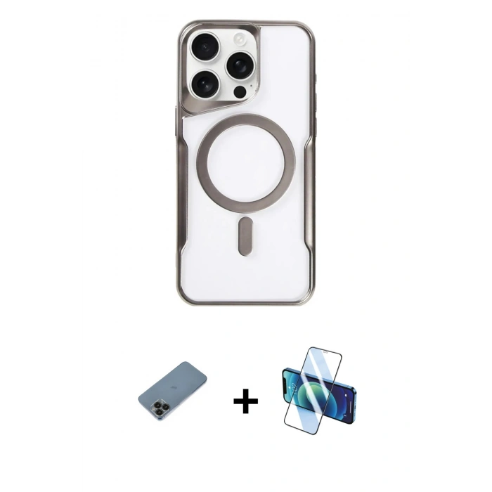 MARSİLYAN™- iPhone 11 Pro Max Kılıf Yadigar Klasik Özel Seri - Siyah 3D Antistatik Seramik Nano Ekran Koruyucu + Shine Kamera Lens Koruma Cam - SH