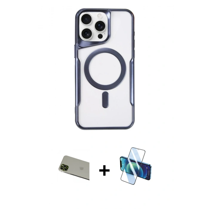 MARSİLYAN™- iPhone 11 Pro Max Kılıf Yadigar Klasik Özel Seri - Siyah 3D Antistatik Seramik Nano Ekran Koruyucu + Rainbow Kamera Lens Koruma Cam - YL