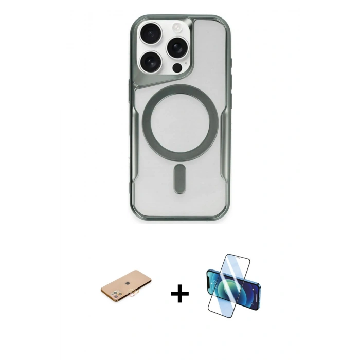 MARSİLYAN™- iPhone 11 Pro Max Kılıf Yadigar Klasik Özel Seri - Siyah 3D Antistatik Seramik Nano Ekran Koruyucu + Renkli Kamera Lens Koruma Cam - TU