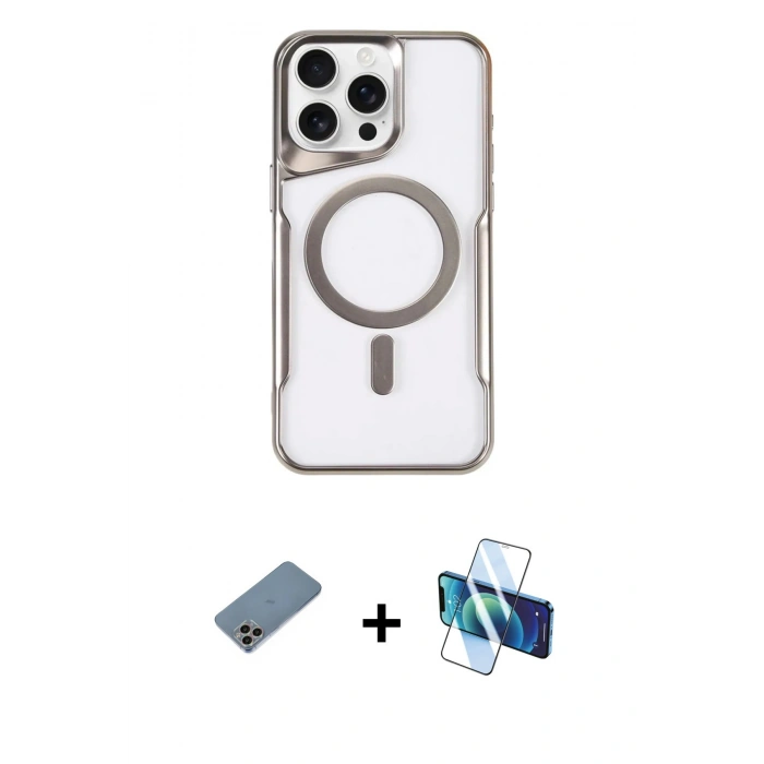 MARSİLYAN™- iPhone 11 Pro Max Kılıf Yadigar Klasik Özel Seri - Siyah 3D Antistatik Seramik Nano Ekran Koruyucu + Shine Kamera Lens Koruma Cam - GI