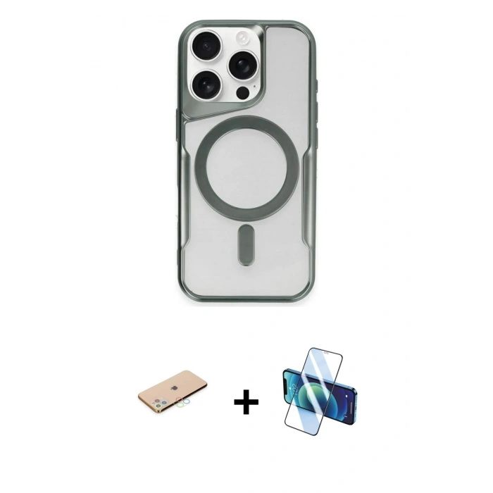 MARSİLYAN™- iPhone 11 Pro Max Kılıf Yadigar Klasik Özel Seri - Siyah 3D Antistatik Seramik Nano Ekran Koruyucu + Renkli Kamera Lens Koruma Cam - MI