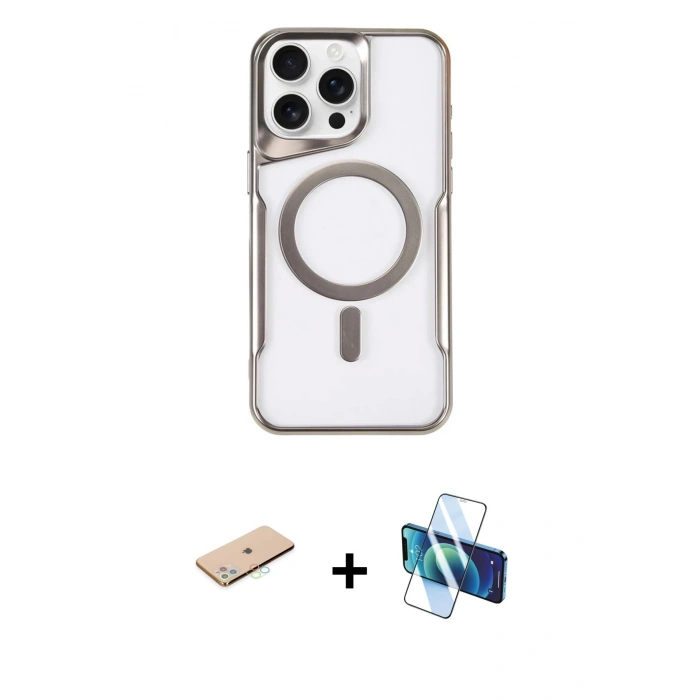 MARSİLYAN™- iPhone 11 Pro Max Kılıf Yadigar Klasik Özel Seri - Siyah 3D Antistatik Seramik Nano Ekran Koruyucu + Renkli Kamera Lens Koruma Cam - MI