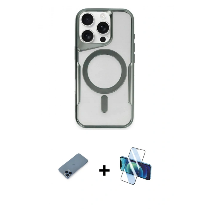 MARSİLYAN™- iPhone 11 Pro Max Kılıf Yadigar Klasik Özel Seri - Siyah 3D Antistatik Seramik Nano Ekran Koruyucu + Metal Kamera Lens Koruma Cam - MI