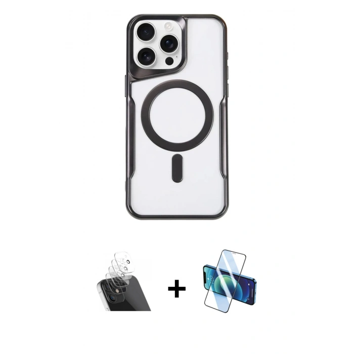 MARSİLYAN™- iPhone 11 Pro Max Kılıf Yadigar Klasik Özel Seri - Siyah 3D Antistatik Seramik Nano Ekran Koruyucu + Şeffaf Kamera Lens Koruma Cam