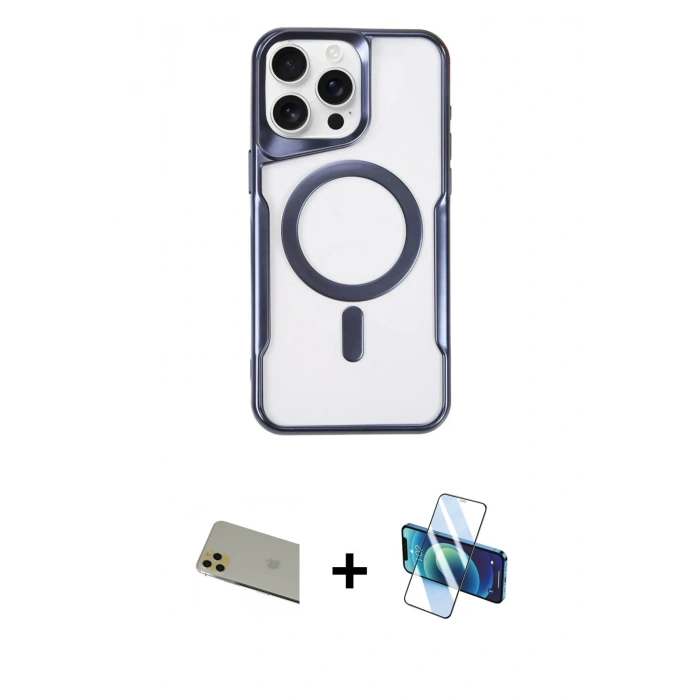 MARSİLYAN™- iPhone 11 Pro Max Kılıf Yadigar Klasik Özel Seri - Siyah 3D Antistatik Seramik Nano Ekran Koruyucu + Rainbow Kamera Lens Koruma Cam - GD