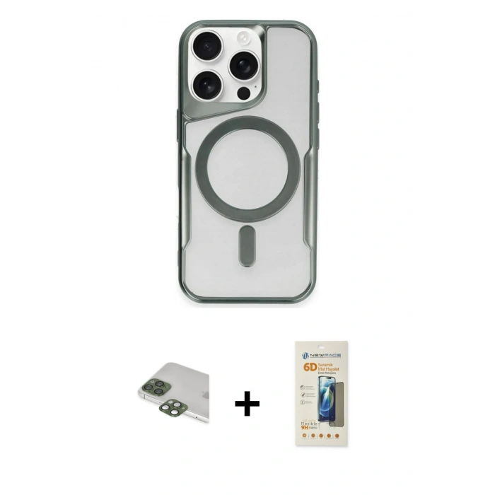MARSİLYAN™- iPhone 11 Pro Max Kılıf Yadigar Klasik Özel Seri - Siyah 6D Mat Seramik Hayalet Nano Ekran Koruyucu + Pers Alüminyum Kamera Lens - YL