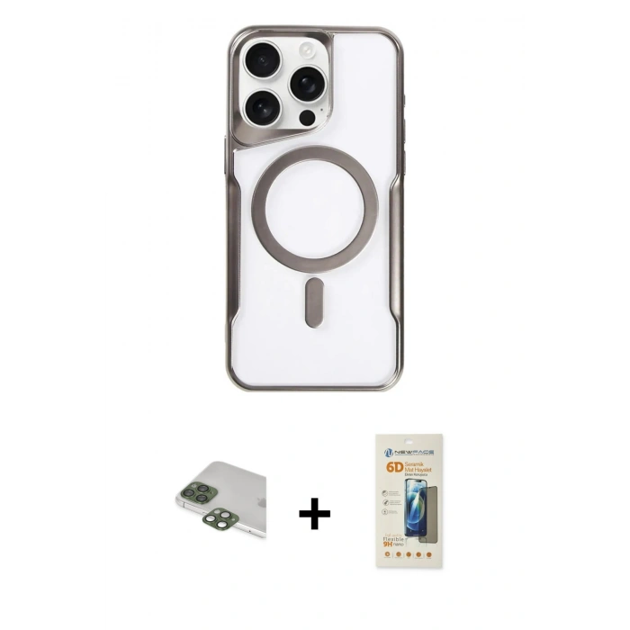 MARSİLYAN™- iPhone 11 Pro Max Kılıf Yadigar Klasik Özel Seri - Siyah 6D Mat Seramik Hayalet Nano Ekran Koruyucu + Pers Alüminyum Kamera Lens - YL
