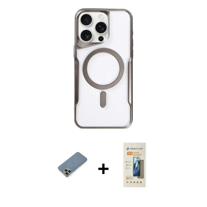 MARSİLYAN™- iPhone 11 Pro Max Kılıf Yadigar Klasik Özel Seri - Siyah 6D Mat Seramik Hayalet Nano Ekran Koruyucu + Metal Kamera Lens Koruma Cam - GD
