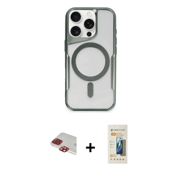 MARSİLYAN™- iPhone 11 Pro Max Kılıf Yadigar Klasik Özel Seri - Siyah 6D Mat Seramik Hayalet Nano Ekran Koruyucu + Pers Alüminyum Kamera Lens - KI