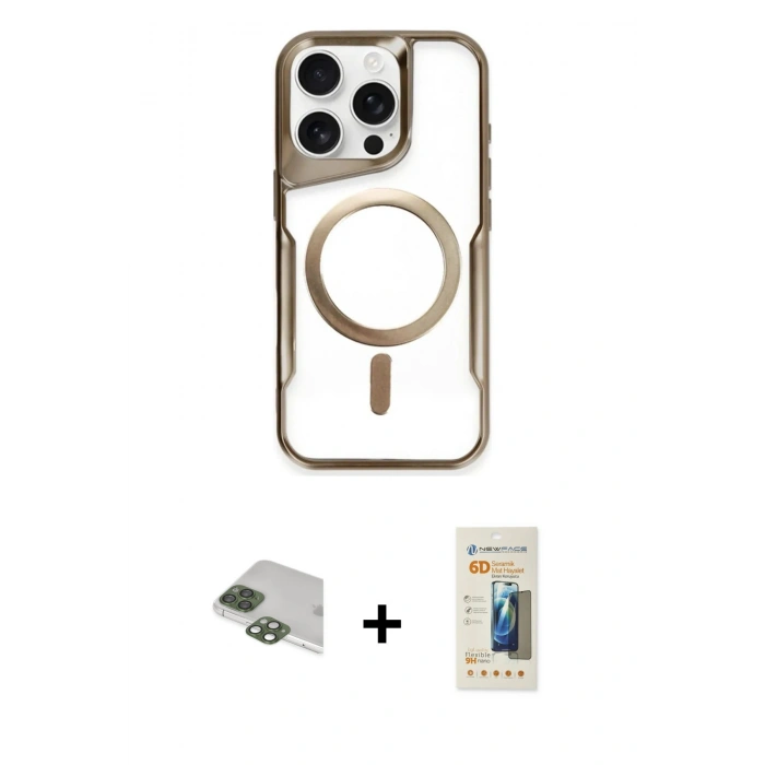 MARSİLYAN™- iPhone 11 Pro Max Kılıf Yadigar Klasik Özel Seri - Siyah 6D Mat Seramik Hayalet Nano Ekran Koruyucu + Pers Alüminyum Kamera Lens - YL