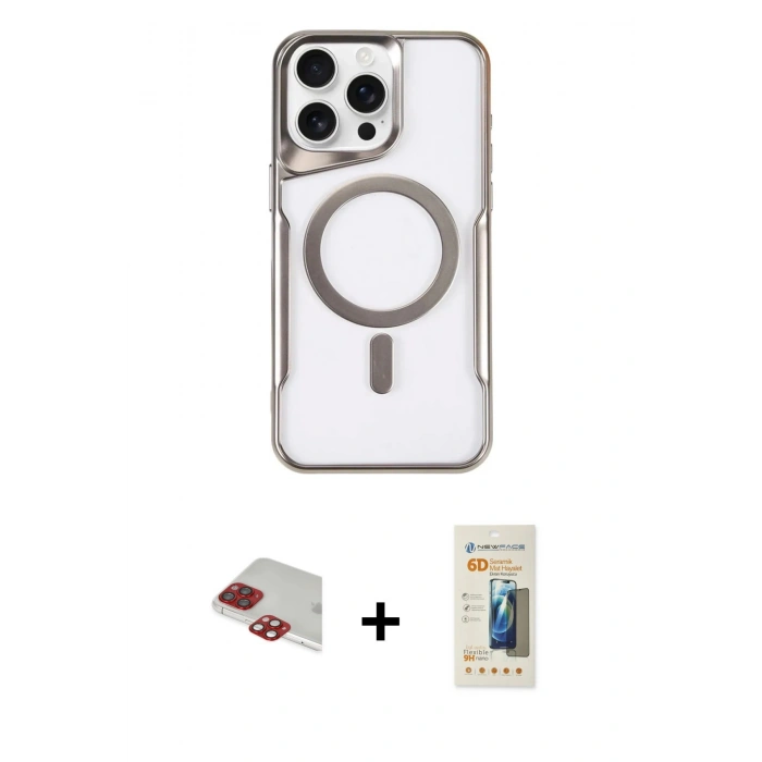 MARSİLYAN™- iPhone 11 Pro Max Kılıf Yadigar Klasik Özel Seri - Siyah 6D Mat Seramik Hayalet Nano Ekran Koruyucu + Pers Alüminyum Kamera Lens - KI