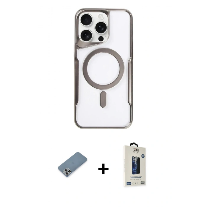 MARSİLYAN™- iPhone 11 Pro Max Kılıf Yadigar Klasik Özel Seri - Siyah Bilvis Hayalet Cam Ekran Koruyucu + Metal Kamera Lens Koruma Cam - GS