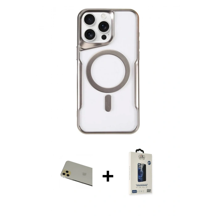 MARSİLYAN™- iPhone 11 Pro Max Kılıf Yadigar Klasik Özel Seri - Siyah Bilvis Hayalet Cam Ekran Koruyucu + Rainbow Kamera Lens Koruma Cam - GD
