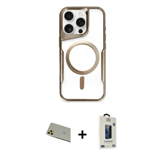 MARSİLYAN™- iPhone 11 Pro Max Kılıf Yadigar Klasik Özel Seri - Siyah Bilvis Hayalet Cam Ekran Koruyucu + Rainbow Kamera Lens Koruma Cam - GD
