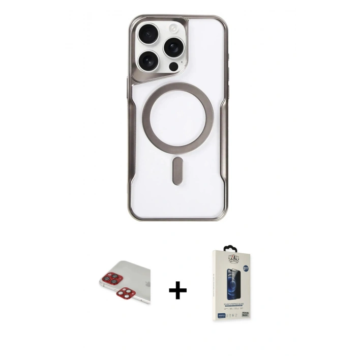 MARSİLYAN™- iPhone 11 Pro Max Kılıf Yadigar Klasik Özel Seri - Siyah Bilvis Hayalet Cam Ekran Koruyucu + Pers Alüminyum Kamera Lens - KI