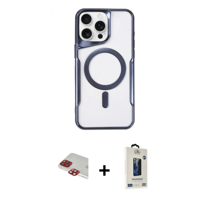 MARSİLYAN™- iPhone 11 Pro Max Kılıf Yadigar Klasik Özel Seri - Siyah Bilvis Hayalet Cam Ekran Koruyucu + Pers Alüminyum Kamera Lens - KI