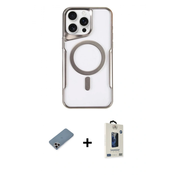 MARSİLYAN™- iPhone 11 Pro Max Kılıf Yadigar Klasik Özel Seri - Siyah Bilvis Hayalet Cam Ekran Koruyucu + Metal Kamera Lens Koruma Cam - MR