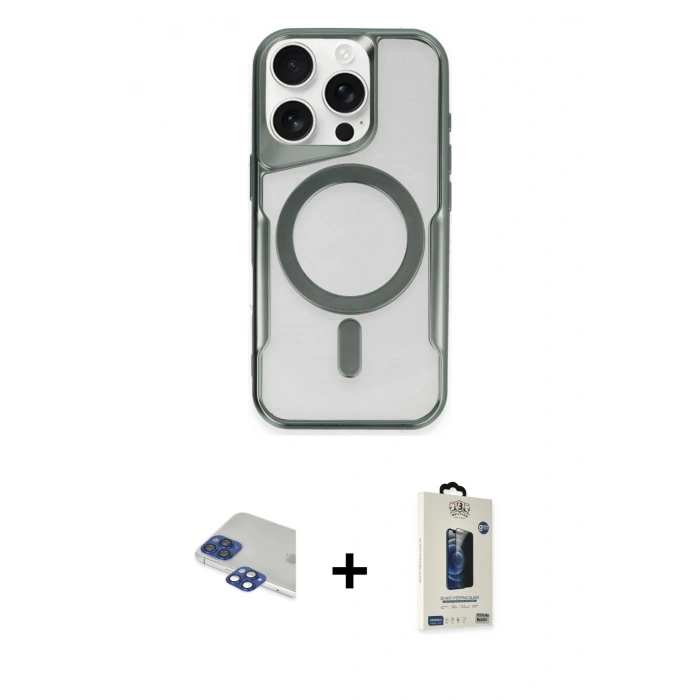 MARSİLYAN™- iPhone 11 Pro Max Kılıf Yadigar Klasik Özel Seri - Siyah Bilvis Hayalet Cam Ekran Koruyucu + Pers Alüminyum Kamera Lens - LT