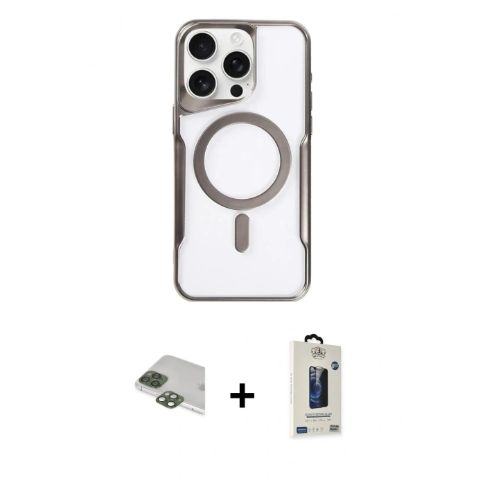 MARSİLYAN™- iPhone 11 Pro Max Kılıf Yadigar Klasik Özel Seri - Siyah Bilvis Hayalet Cam Ekran Koruyucu + Pers Alüminyum Kamera Lens - YL
