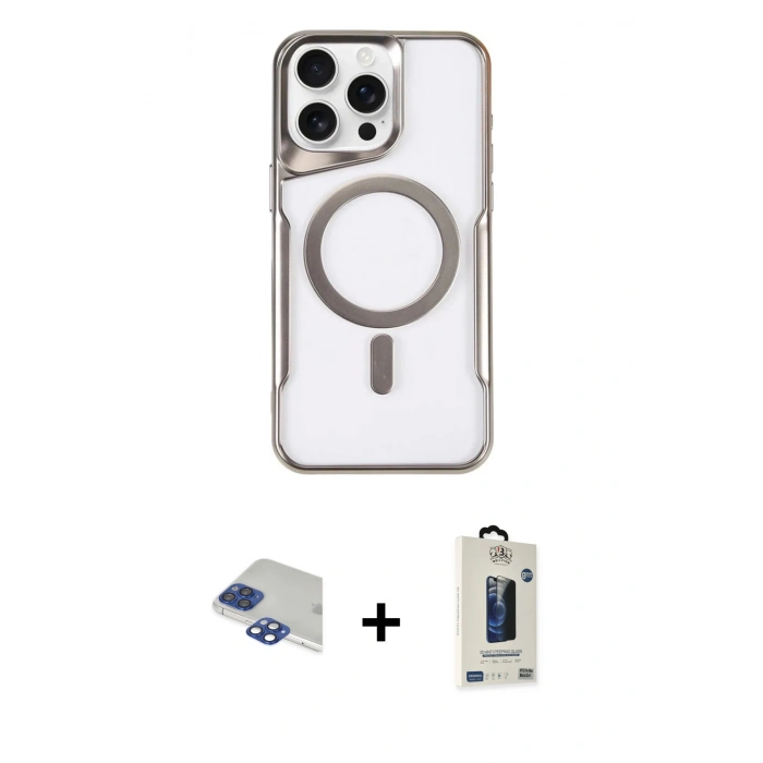 MARSİLYAN™- iPhone 11 Pro Max Kılıf Yadigar Klasik Özel Seri - Siyah Bilvis Hayalet Cam Ekran Koruyucu + Pers Alüminyum Kamera Lens - LT