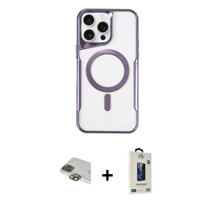 MARSİLYAN™- iPhone 11 Pro Max Kılıf Yadigar Klasik Özel Seri - Siyah Bilvis Hayalet Cam Ekran Koruyucu + Pers Alüminyum Kamera Lens - YL