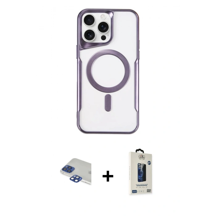 MARSİLYAN™- iPhone 11 Pro Max Kılıf Yadigar Klasik Özel Seri - Siyah Bilvis Hayalet Cam Ekran Koruyucu + Pers Alüminyum Kamera Lens - LT