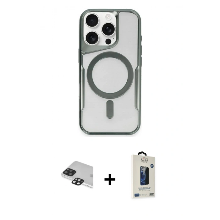 MARSİLYAN™- iPhone 11 Pro Max Kılıf Yadigar Klasik Özel Seri - Siyah Bilvis Hayalet Cam Ekran Koruyucu + Pers Alüminyum Kamera Lens - SH