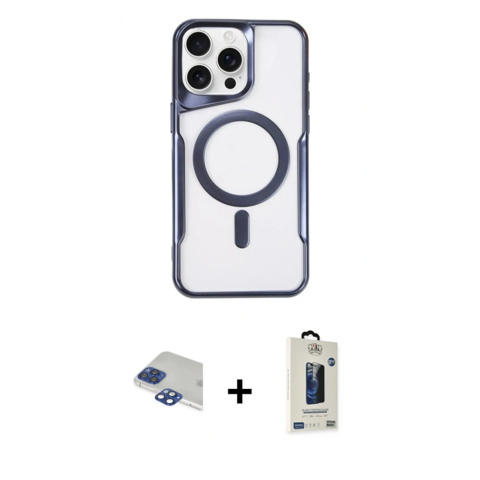 MARSİLYAN™- iPhone 11 Pro Max Kılıf Yadigar Klasik Özel Seri - Siyah Bilvis Hayalet Cam Ekran Koruyucu + Pers Alüminyum Kamera Lens - LT