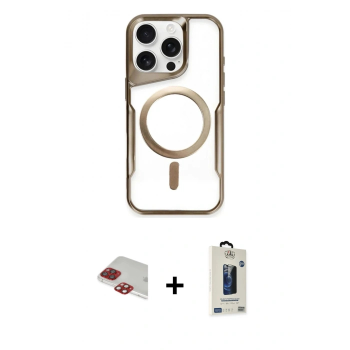 MARSİLYAN™- iPhone 11 Pro Max Kılıf Yadigar Klasik Özel Seri - Siyah Bilvis Hayalet Cam Ekran Koruyucu + Pers Alüminyum Kamera Lens - KI