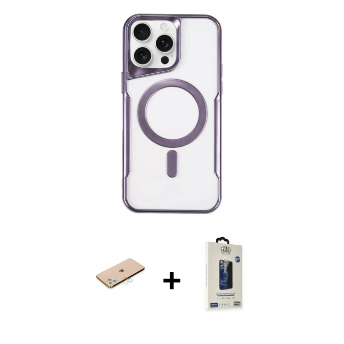 MARSİLYAN™- iPhone 11 Pro Max Kılıf Yadigar Klasik Özel Seri - Siyah Bilvis Hayalet Cam Ekran Koruyucu + Renkli Kamera Lens Koruma Cam - MI