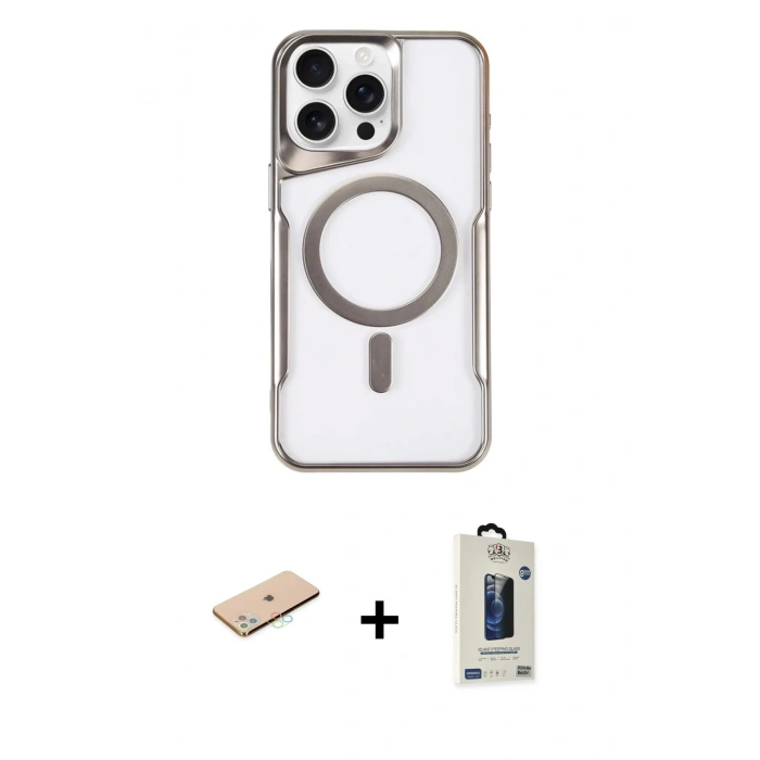 MARSİLYAN™- iPhone 11 Pro Max Kılıf Yadigar Klasik Özel Seri - Siyah Bilvis Hayalet Cam Ekran Koruyucu + Renkli Kamera Lens Koruma Cam - MI