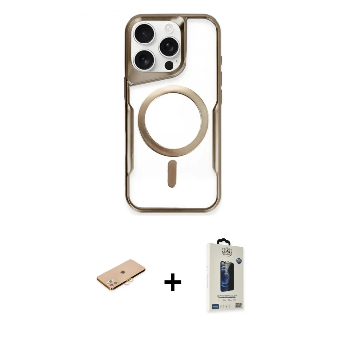 MARSİLYAN™- iPhone 11 Pro Max Kılıf Yadigar Klasik Özel Seri - Siyah Bilvis Hayalet Cam Ekran Koruyucu + Renkli Kamera Lens Koruma Cam - TU