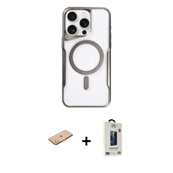MARSİLYAN™- iPhone 11 Pro Max Kılıf Yadigar Klasik Özel Seri - Siyah Bilvis Hayalet Cam Ekran Koruyucu + Renkli Kamera Lens Koruma Cam - TU