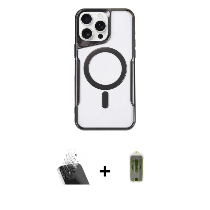 MARSİLYAN™- iPhone 11 Pro Max Kılıf Yadigar Klasik Özel Seri - Siyah Joko Magic 5D Hayalet Cam + Kamera Lens Koruma Cam - SF