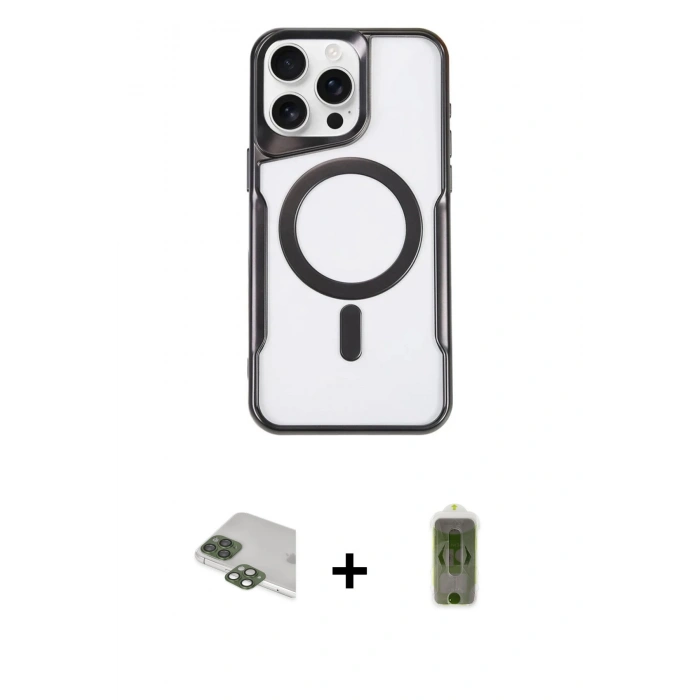 MARSİLYAN™- iPhone 11 Pro Max Kılıf Yadigar Klasik Özel Seri - Siyah Joko Magic 5D Hayalet Cam + Pers Alüminyum Kamera Lens - YL