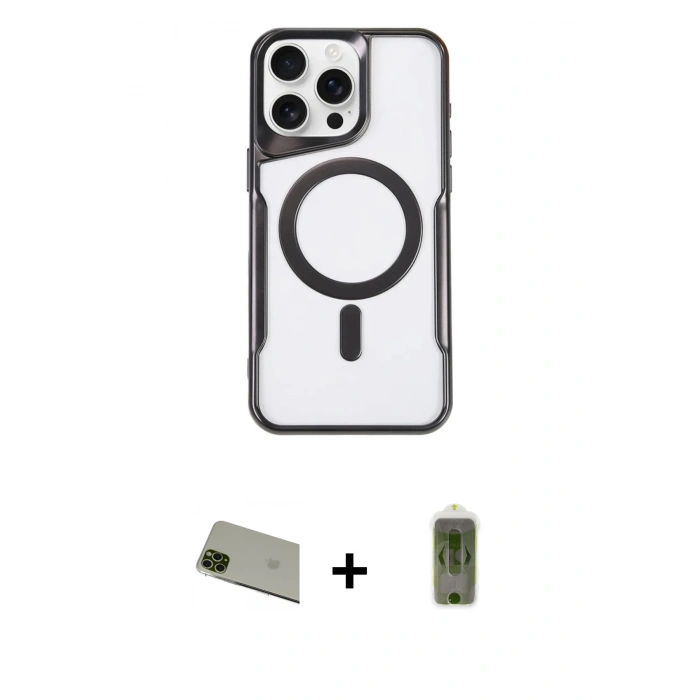 MARSİLYAN™- iPhone 11 Pro Max Kılıf Yadigar Klasik Özel Seri - Siyah Joko Magic 5D Hayalet Cam + Rainbow Kamera Lens Koruma Cam - YL