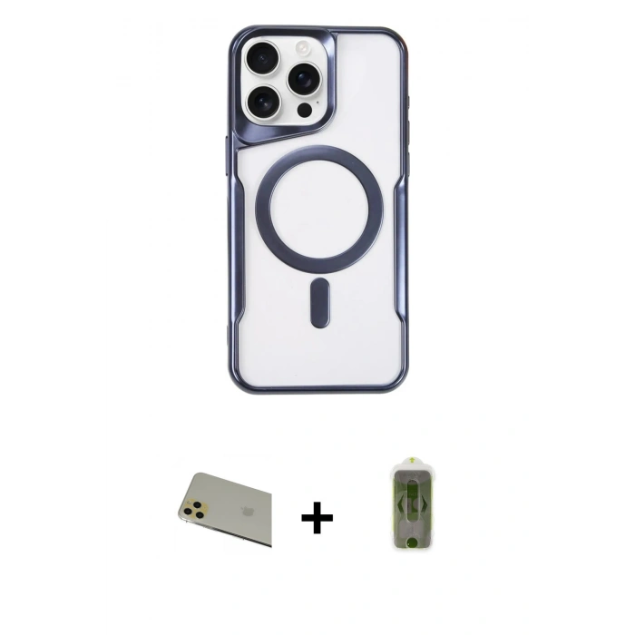 MARSİLYAN™- iPhone 11 Pro Max Kılıf Yadigar Klasik Özel Seri - Siyah Joko Magic 5D Hayalet Cam + Rainbow Kamera Lens Koruma Cam - GD