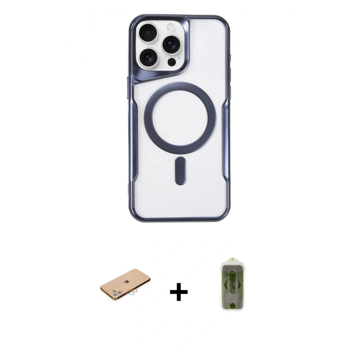 MARSİLYAN™- iPhone 11 Pro Max Kılıf Yadigar Klasik Özel Seri - Siyah Joko Magic 5D Hayalet Cam + Renkli Kamera Lens Koruma Cam - PE