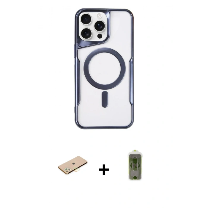 MARSİLYAN™- iPhone 11 Pro Max Kılıf Yadigar Klasik Özel Seri - Siyah Joko Magic 5D Hayalet Cam + Renkli Kamera Lens Koruma Cam - SI