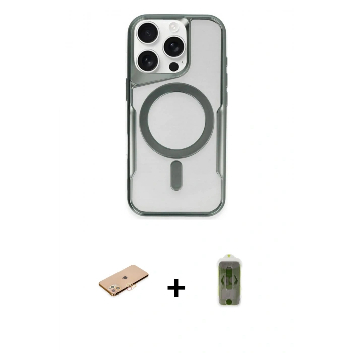 MARSİLYAN™- iPhone 11 Pro Max Kılıf Yadigar Klasik Özel Seri - Siyah Joko Magic 5D Hayalet Cam + Turuncu Renkli Kamera Lens Koruma Cam