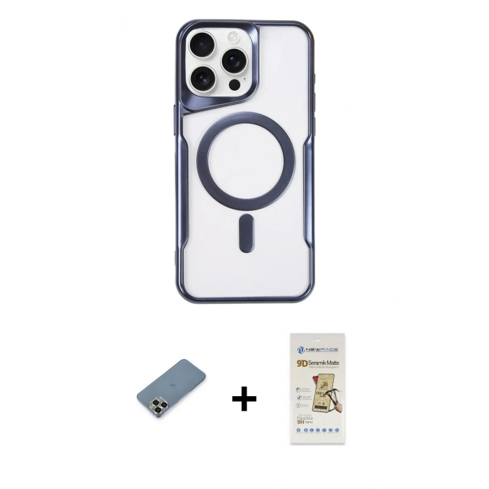 MARSİLYAN™- iPhone 11 Pro Max Kılıf Yadigar Klasik Özel Seri - Siyah Mat Seramik Nano Ekran Koruyucu + Metal Kamera Lens Koruma Cam - GD