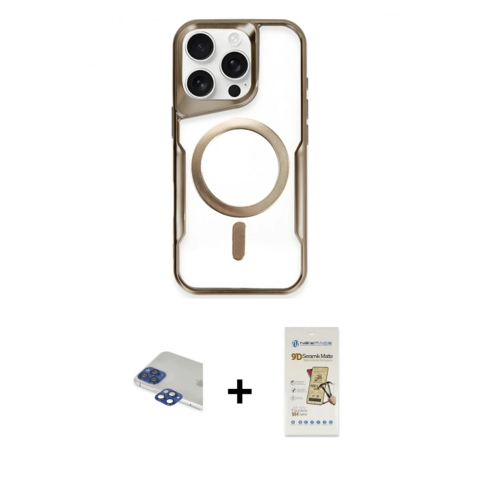 MARSİLYAN™- iPhone 11 Pro Max Kılıf Yadigar Klasik Özel Seri - Siyah Mat Seramik Nano Ekran Koruyucu + Pers Alüminyum Kamera Lens - LT