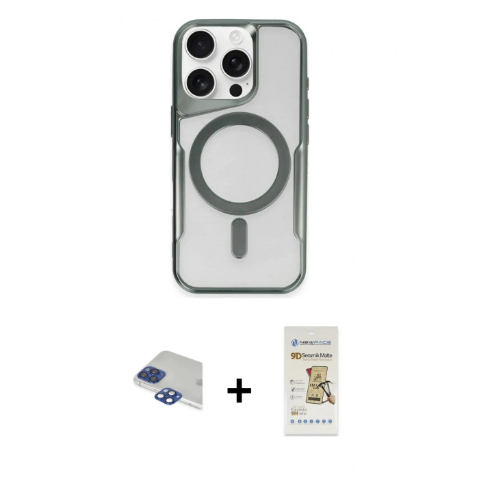 MARSİLYAN™- iPhone 11 Pro Max Kılıf Yadigar Klasik Özel Seri - Siyah Mat Seramik Nano Ekran Koruyucu + Pers Alüminyum Kamera Lens - LT