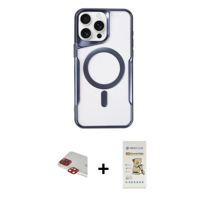 MARSİLYAN™- iPhone 11 Pro Max Kılıf Yadigar Klasik Özel Seri - Siyah Mat Seramik Nano Ekran Koruyucu + Pers Alüminyum Kamera Lens - KI