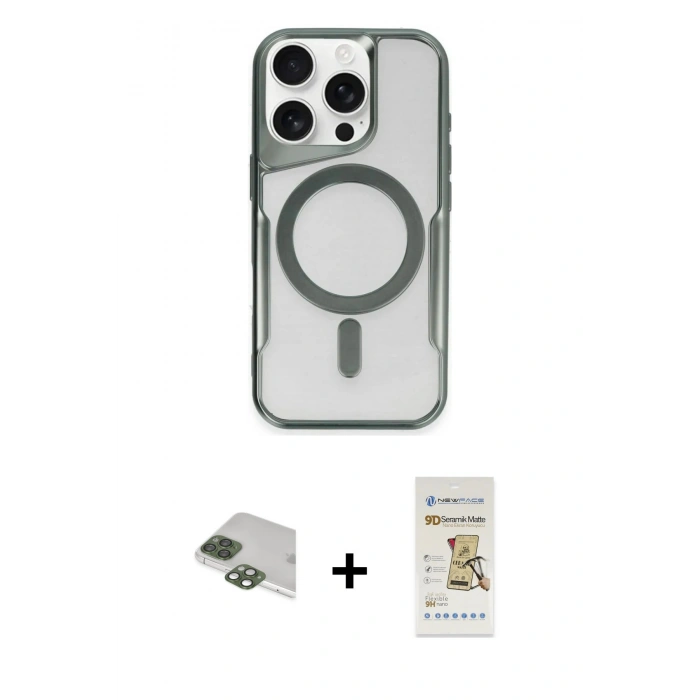 MARSİLYAN™- iPhone 11 Pro Max Kılıf Yadigar Klasik Özel Seri - Siyah Mat Seramik Nano Ekran Koruyucu + Pers Alüminyum Kamera Lens - YL