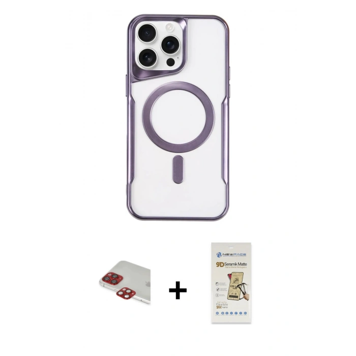 MARSİLYAN™- iPhone 11 Pro Max Kılıf Yadigar Klasik Özel Seri - Siyah Mat Seramik Nano Ekran Koruyucu + Pers Alüminyum Kamera Lens - KI