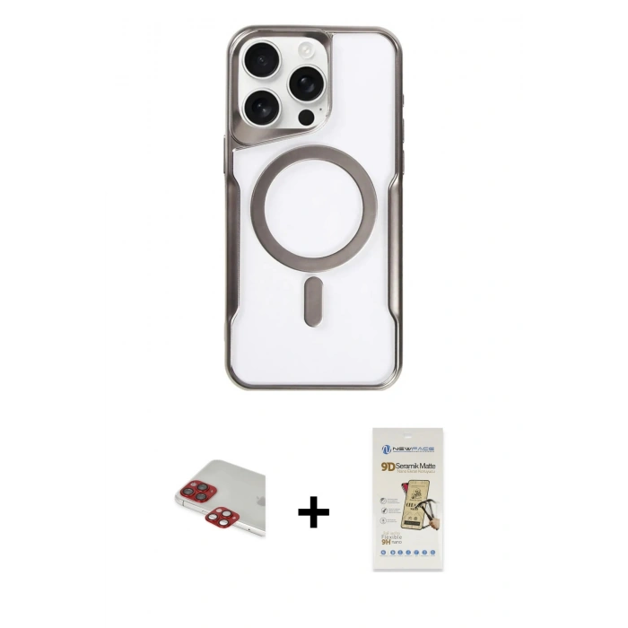 MARSİLYAN™- iPhone 11 Pro Max Kılıf Yadigar Klasik Özel Seri - Siyah Mat Seramik Nano Ekran Koruyucu + Pers Alüminyum Kamera Lens - KI