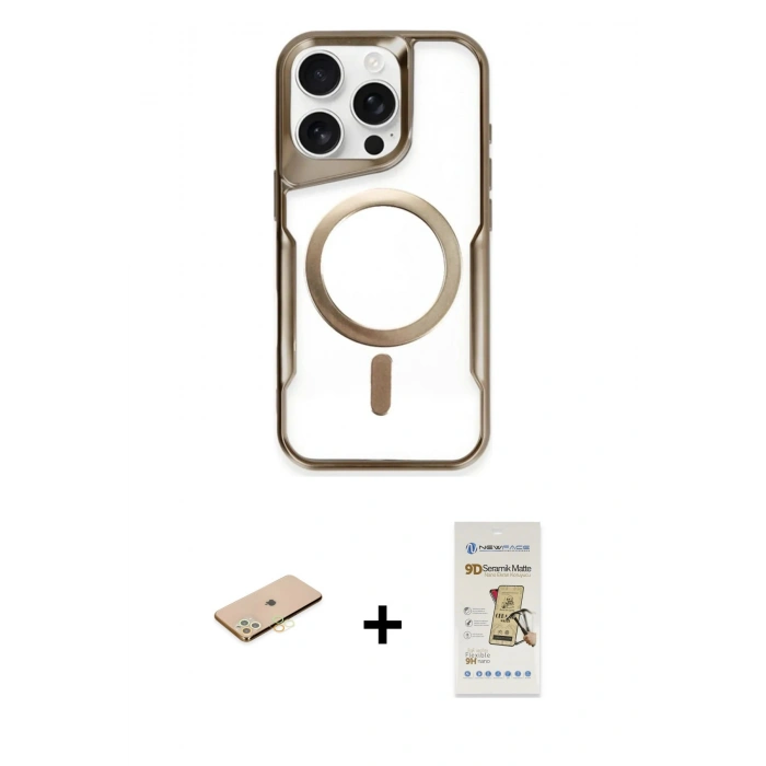 MARSİLYAN™- iPhone 11 Pro Max Kılıf Yadigar Klasik Özel Seri - Siyah Mat Seramik Nano Ekran Koruyucu + Renkli Kamera Lens Koruma Cam - SI
