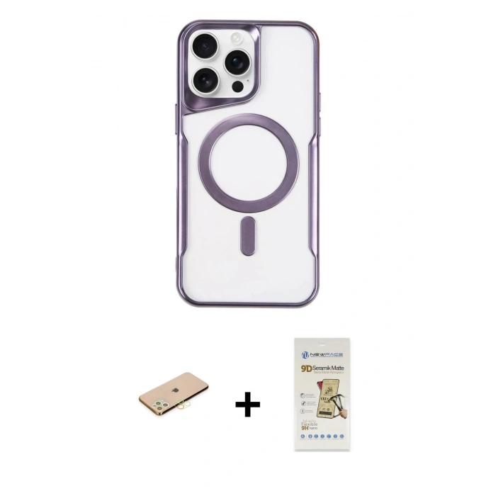 MARSİLYAN™- iPhone 11 Pro Max Kılıf Yadigar Klasik Özel Seri - Siyah Mat Seramik Nano Ekran Koruyucu + Renkli Kamera Lens Koruma Cam - SI